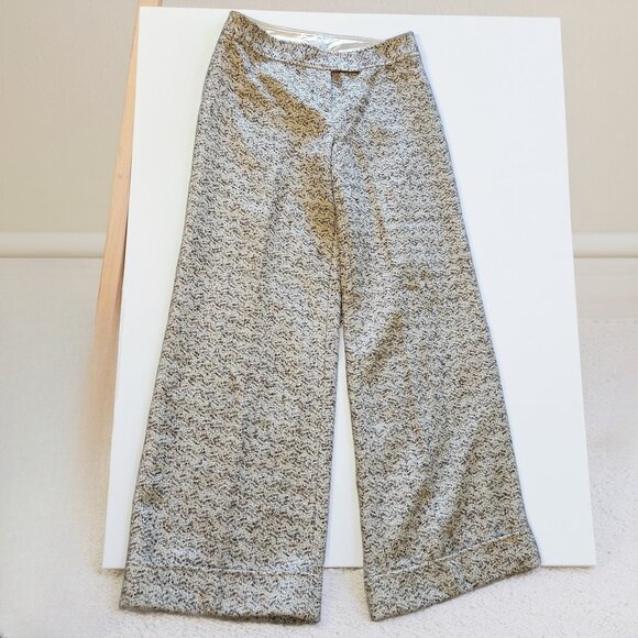 NWOT Y2K Tracy Reese Wool Pants, Wide Leg Trousers, Lined Tweed Cuffed Slacks - Picture 2 of 14